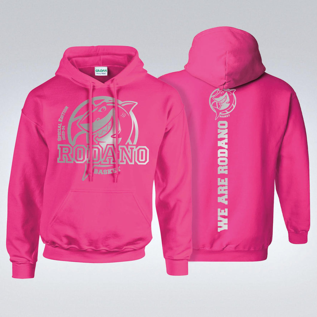 Felpa Rodano Basket con cappuccio - PINK SPECIAL EDITION 23/24 in lamina argento