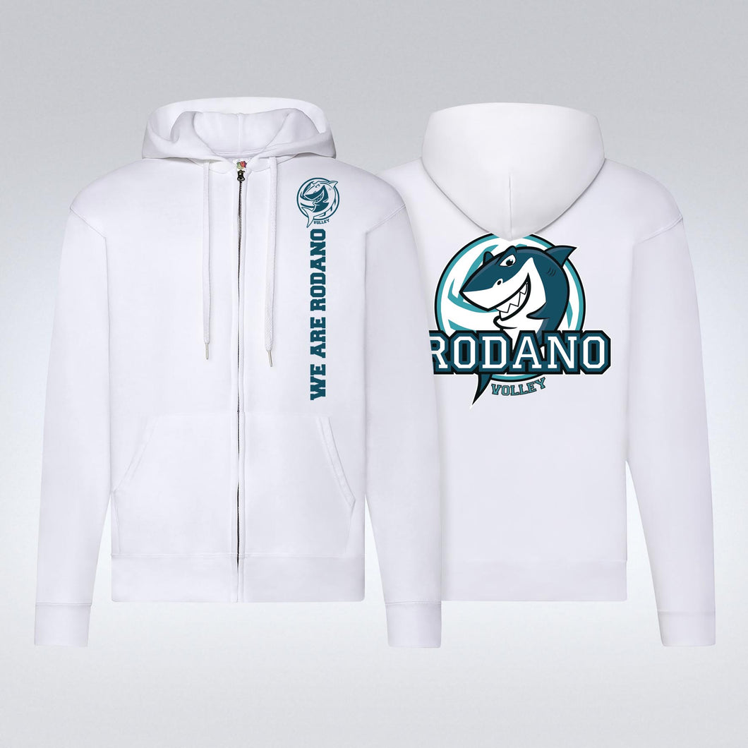 Felpa con Zip lunga e cappuccio Rodano Volley