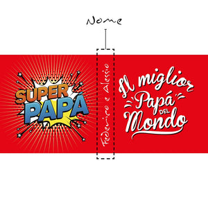 FESTA DEL PAPÀ - Tazza modello "SUPER PAPÀ" - personalizzabile con nome - Gidesign