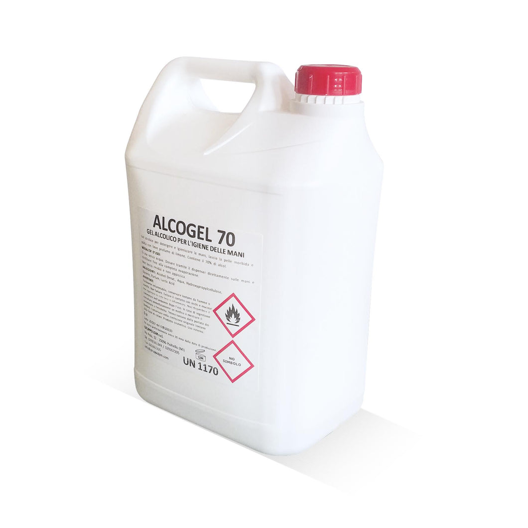 Gel disinfettante Alcolgel 70 con antibatterico 5L - Gidesign