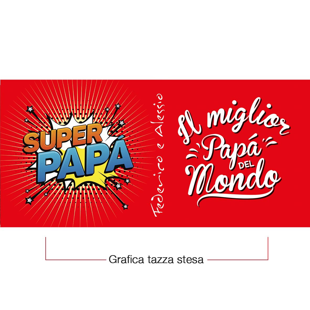 Tazza Personalizzata Per La Festa Del Papà - Ceramica 330ml, Stampa In Sublimazione, Vari Colori Interni